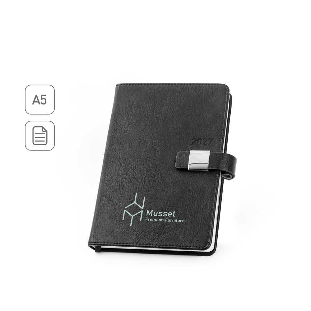 MUSSET A5. Agenda A5 em PU (58% reciclado)