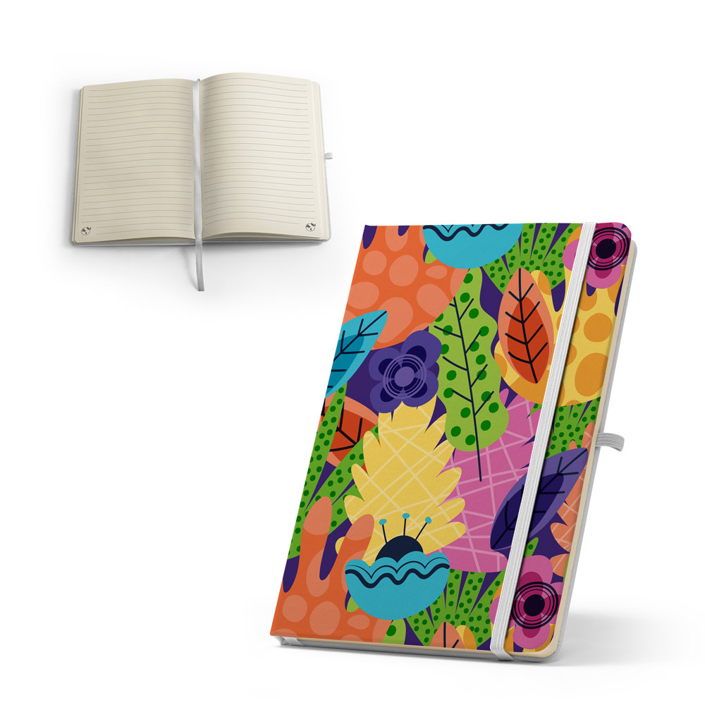 ANNE SUB. Caderno A5 de capa dura em PET 100% reciclado 300D ideal para personalização em sublimação