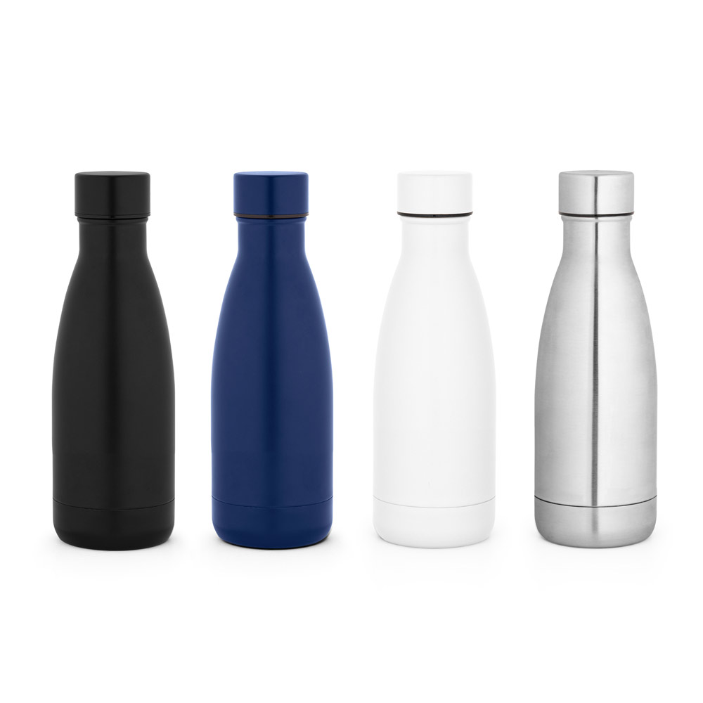RE-BUFFON S. Garrafa térmica em aço inox 90% reciclado com parede dupla, isolada a vácuo e acabamento em mate 400 mL