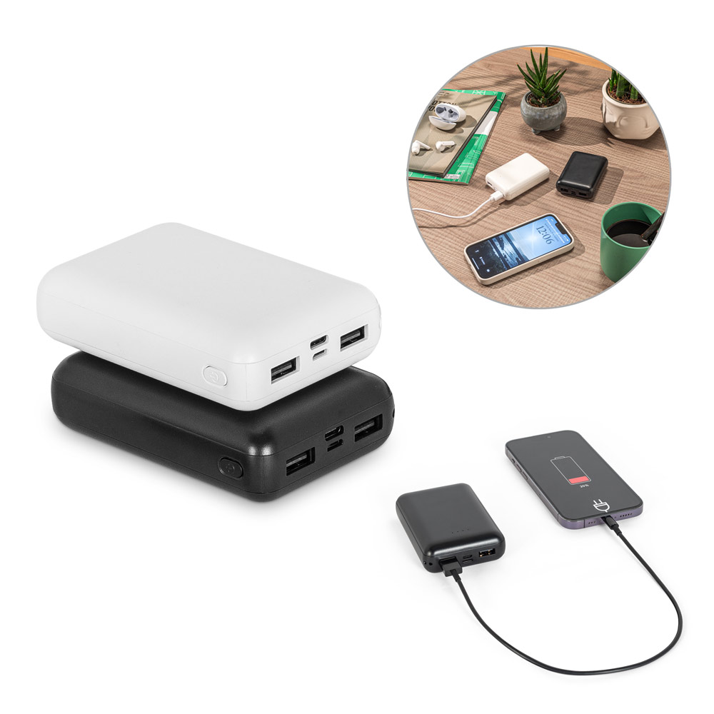LEAKEY 10. Bateria portáti em ABS 100% reciclado e capacidade de 10'000 mAh